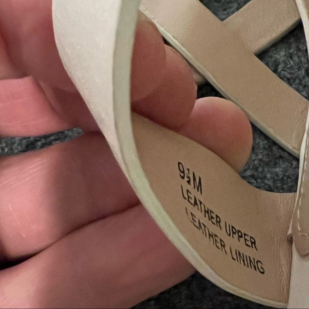 Vintage Via Spiga leather multicolored Stripe  Stacked Platform wedge sandal 9.5 - Picture 8 of 8